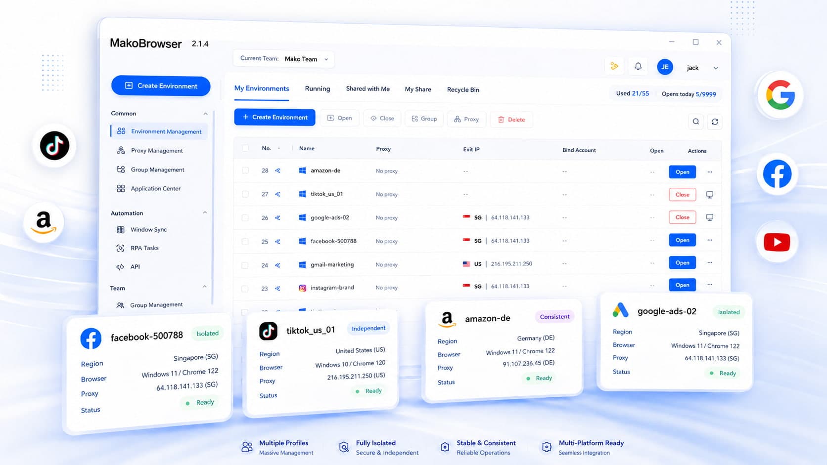 Manage Every Profile from One Workspace